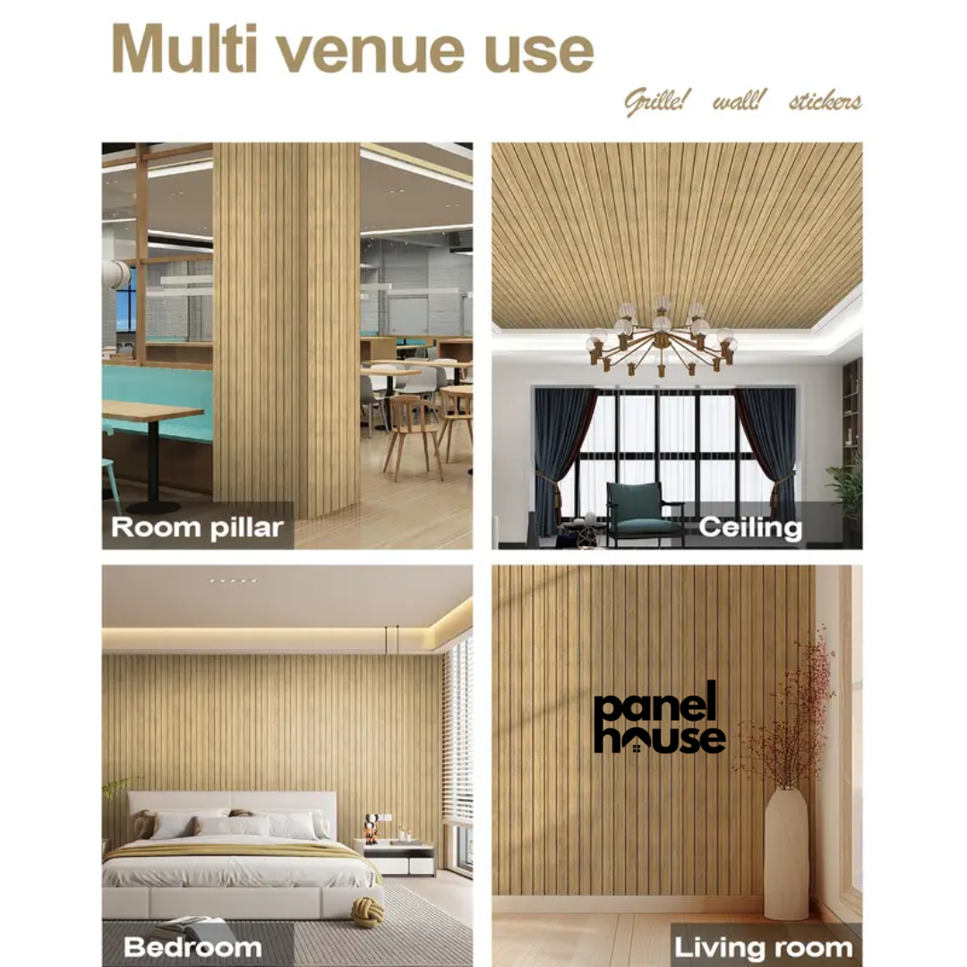 3D Wood Slat Wall Panels, Self-Adhesive, Removable, Waterproof Buy 1, Get 6 Premium Panels for Only £7! (30cm x 60cm)